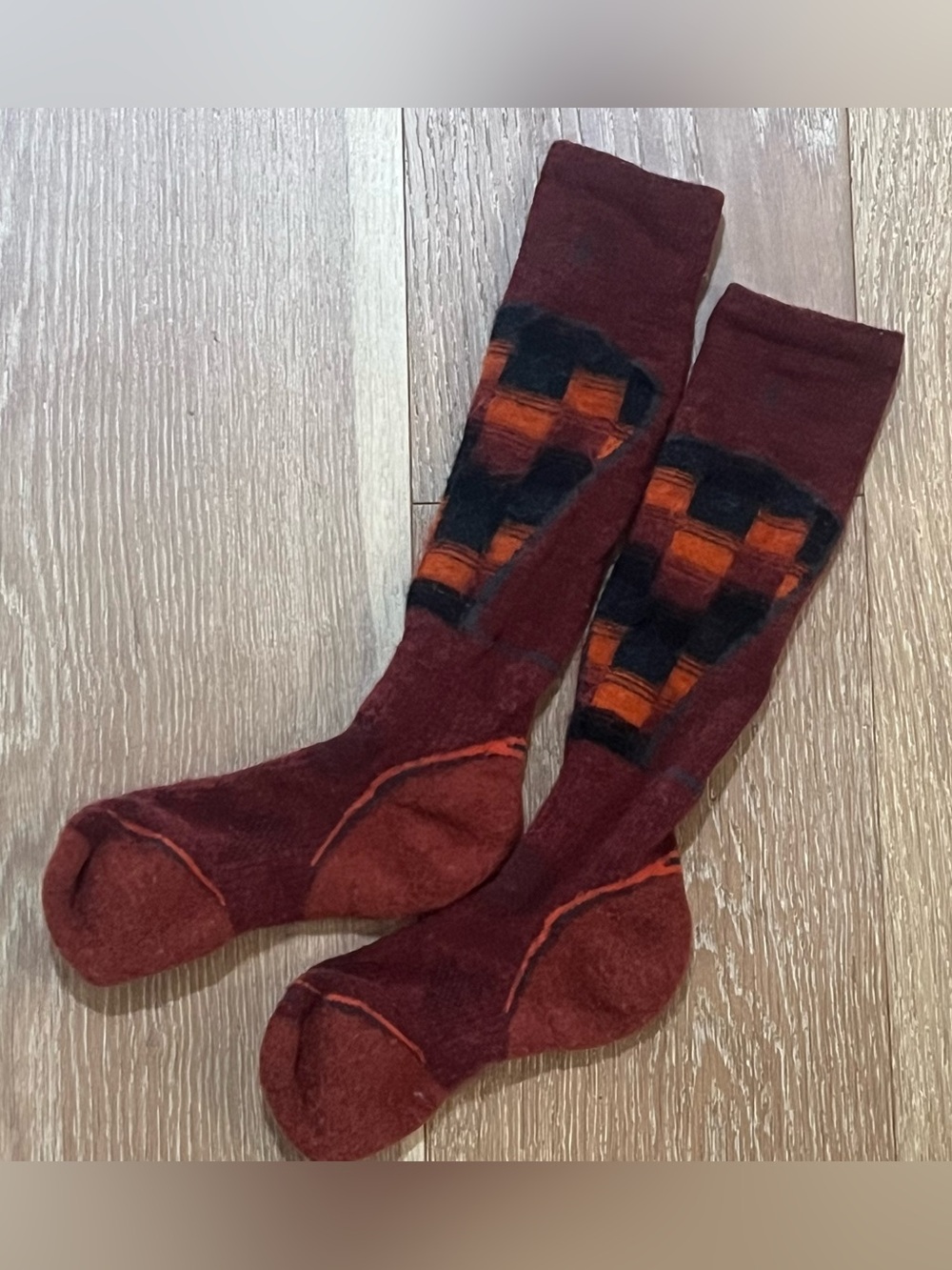 Smartwool PhD Ski Medium Pattern Socks Men’s M Cinnamon Merino Wool